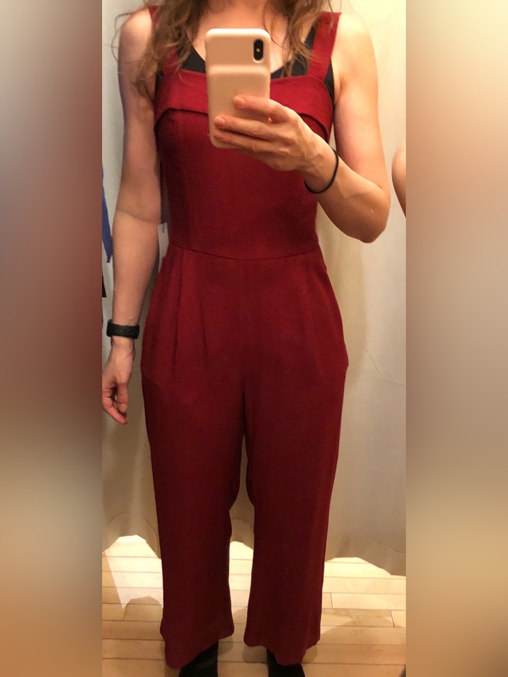 Birds of North America -  Burgundy Jumpsuit - Sleeveless Tailored Style